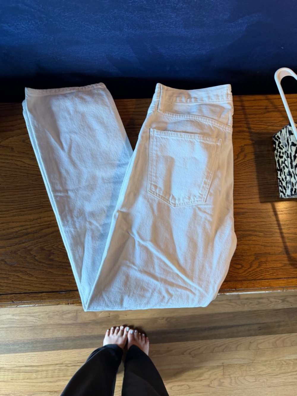 Agolde White High-Rise Straight Jeans